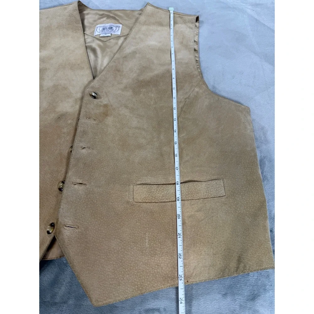 Suede Leather Waistcoat Vest Mens L Western Costume Pioneer Biker John Ashford